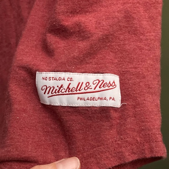 Mitchell & Ness Red and Gold Three Quarter Length  Sleeve Tee Relaxed Fit - Picture 5 of 8